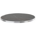 Tischplatte aus Sperrholz mit Laminatbeschichtung und Aluminiumkanten ⌀60 cm