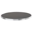 Tischplatte aus Sperrholz mit Laminatbeschichtung und Aluminiumkanten ⌀60 cm