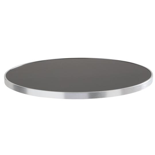 Tischplatte aus Sperrholz mit Laminatbeschichtung und Aluminiumkanten ⌀60 cm | Oviala