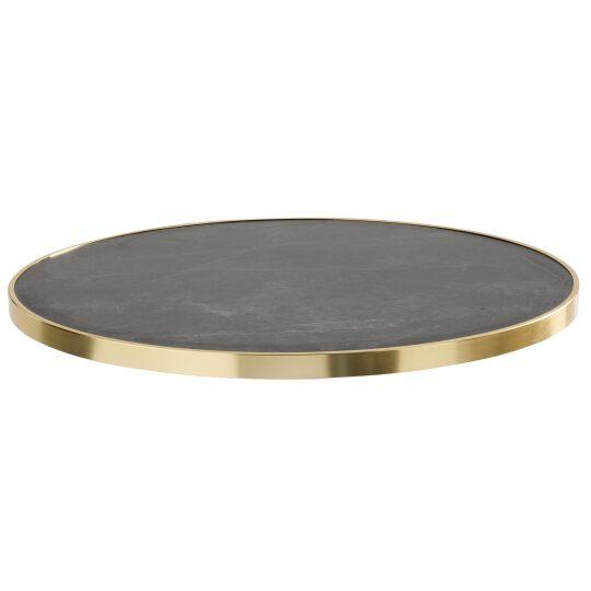 Tischplatte aus Sperrholz mit Laminatbeschichtung und Aluminiumkanten ⌀60 cm