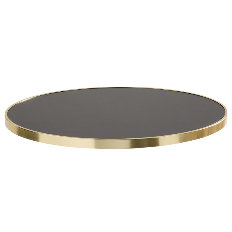 Tischplatte aus Sperrholz mit Laminatbeschichtung und Aluminiumkanten ⌀60 cm