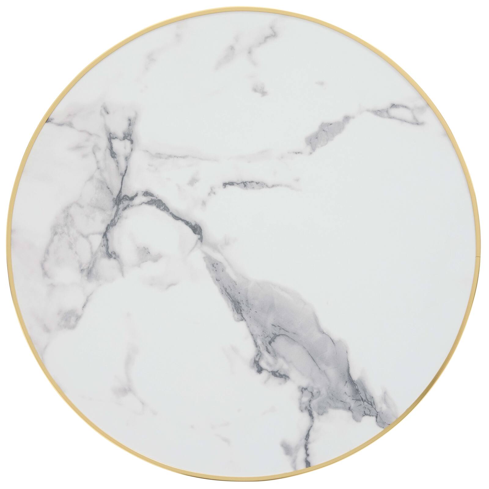 Tischplatte aus Sperrholz mit Laminatbeschichtung und Aluminiumkanten ⌀60 cm