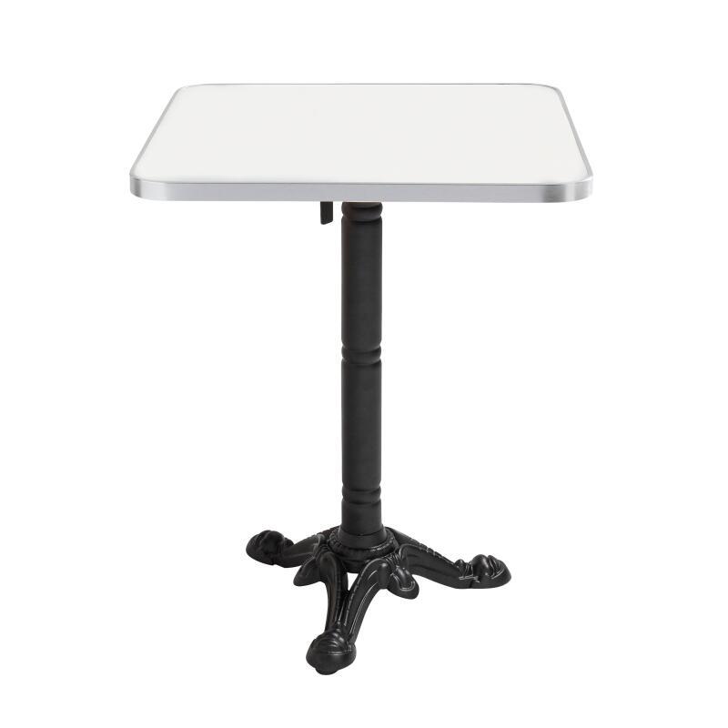 Kippbarer Esstisch 60 x 60 cm aus Sperrholz mit Laminatbelag und Aluminiumkanten