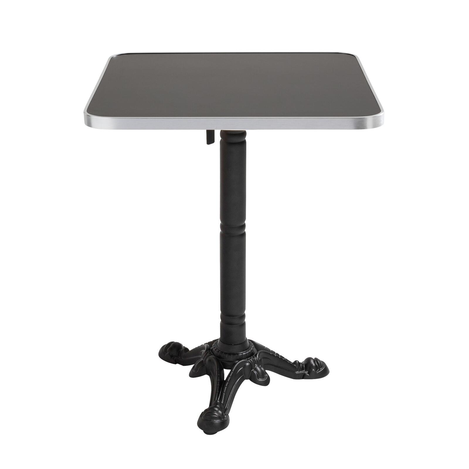 Kippbarer Esstisch 60 x 60 cm aus Sperrholz mit Laminatbelag und Aluminiumkanten