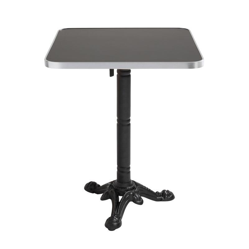 Kippbarer Esstisch 60 x 60 cm aus Sperrholz mit Laminatbelag und Aluminiumkanten