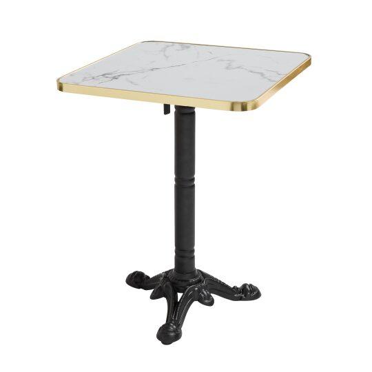 Kippbarer Esstisch 60 x 60 cm aus Sperrholz mit Laminatbelag und Aluminiumkanten