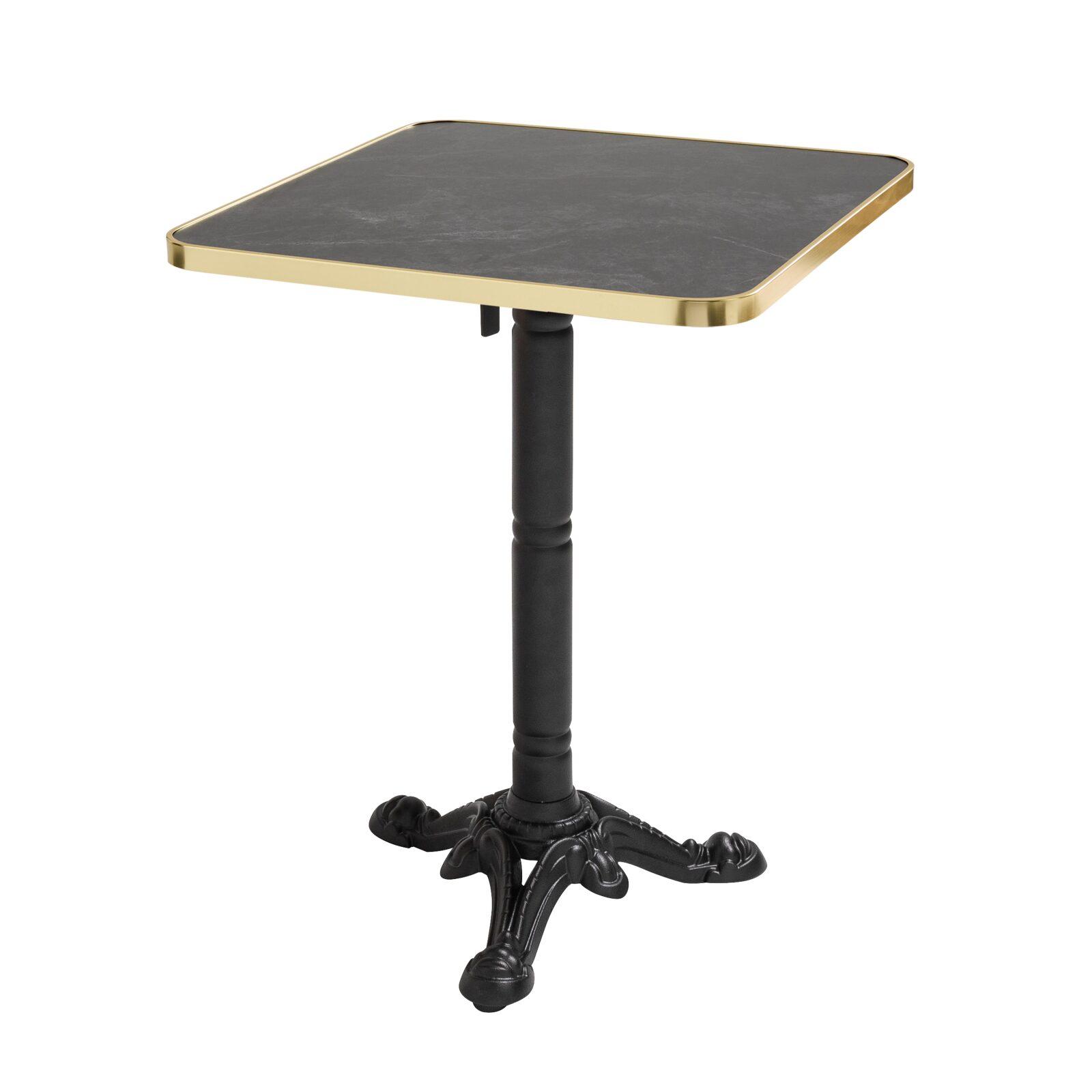 Kippbarer Esstisch 60 x 60 cm aus Sperrholz mit Laminatbelag und Aluminiumkanten