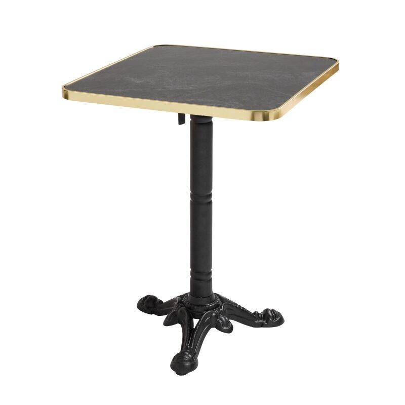 Kippbarer Esstisch 60 x 60 cm aus Sperrholz mit Laminatbelag und Aluminiumkanten