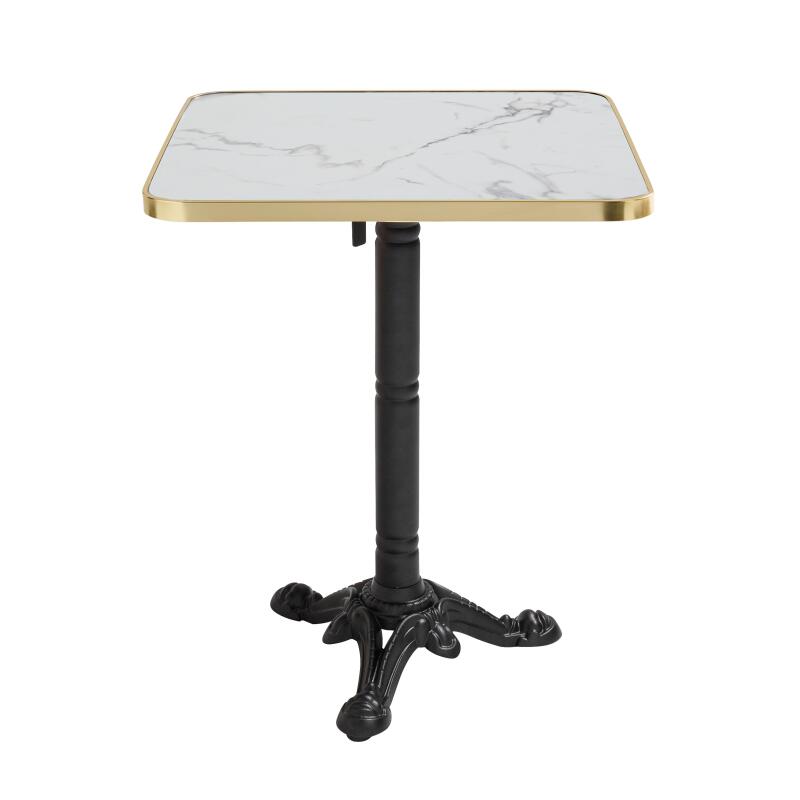 Kippbarer Esstisch 60 x 60 cm aus Sperrholz mit Laminatbelag und Aluminiumkanten