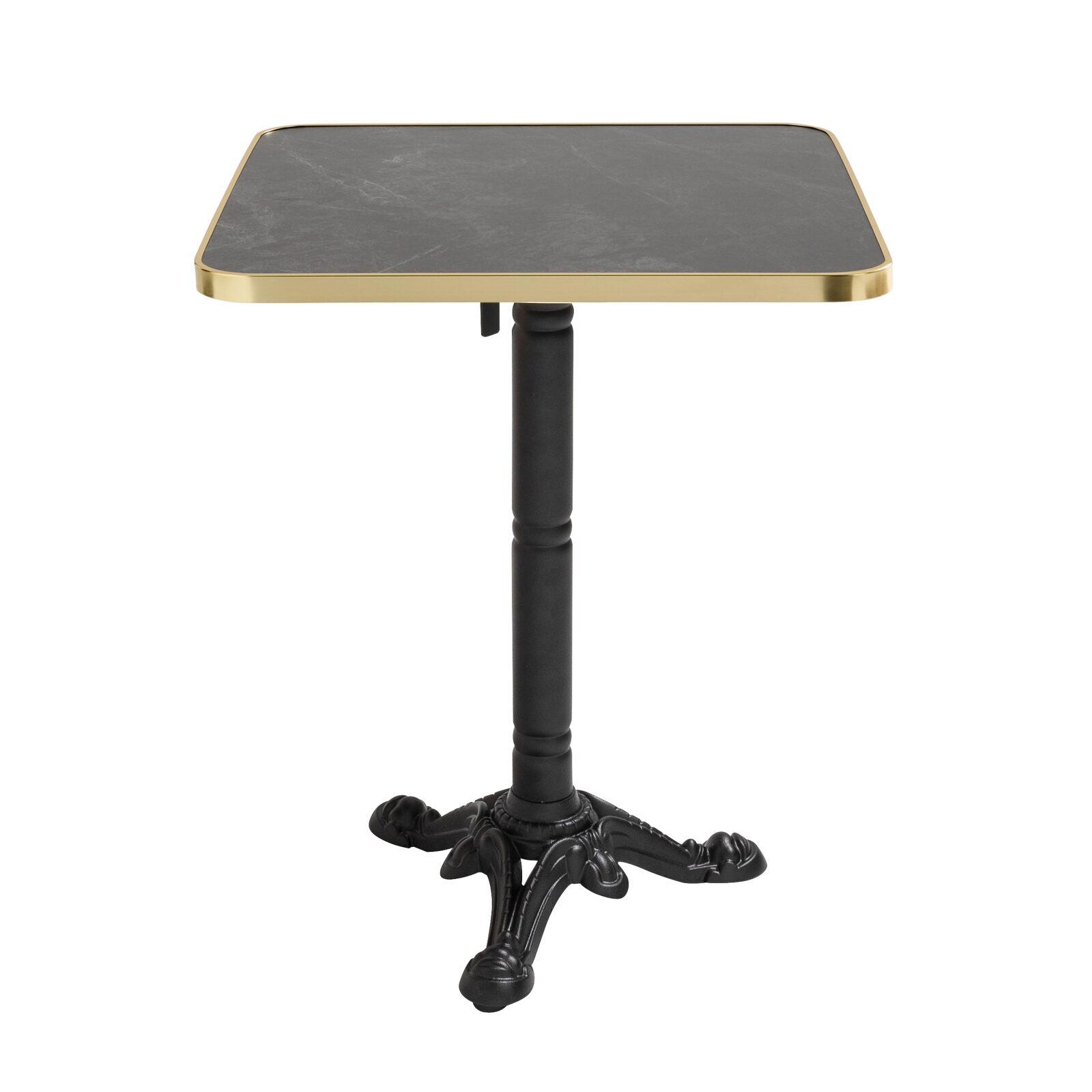 Kippbarer Esstisch 60 x 60 cm aus Sperrholz mit Laminatbelag und Aluminiumkanten