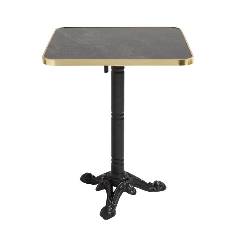 Kippbarer Esstisch 60 x 60 cm aus Sperrholz mit Laminatbelag und Aluminiumkanten
