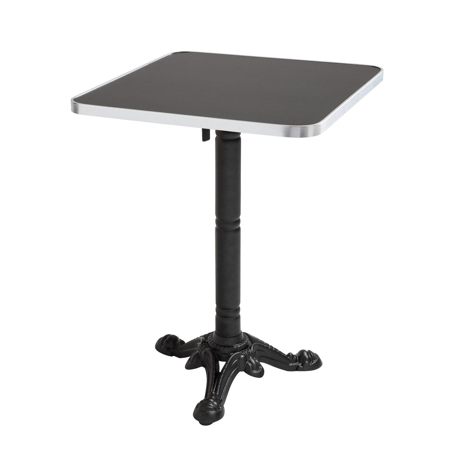Kippbarer Esstisch 60 x 60 cm aus Sperrholz mit Laminatbelag und Aluminiumkanten