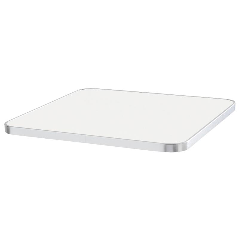 Kippbarer Esstisch 60 x 60 cm aus Sperrholz mit Laminatbelag und Aluminiumkanten