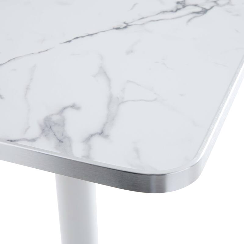 Kippbarer Esstisch 60 x 60 cm aus Sperrholz mit Laminatbelag und Aluminiumkanten