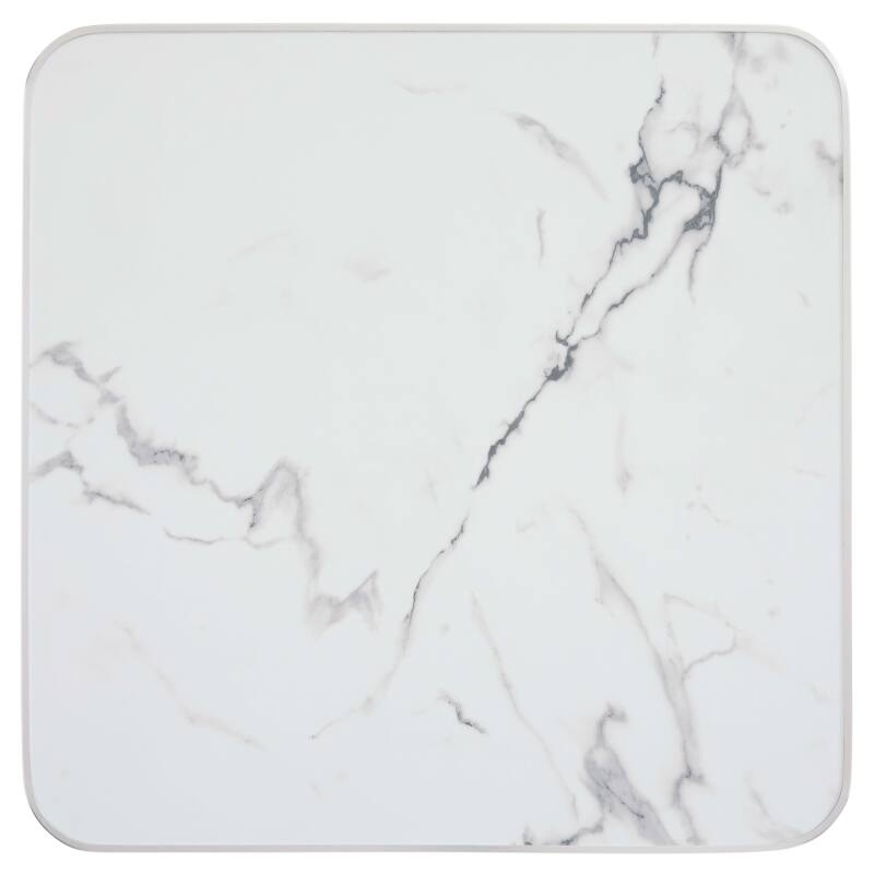 Kippbarer Esstisch 60 x 60 cm aus Sperrholz mit Laminatbelag und Aluminiumkanten