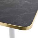 Kippbarer Esstisch 60 x 60 cm aus Sperrholz mit Laminatbelag und Aluminiumkanten