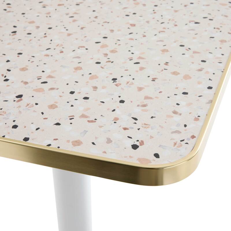 Kippbarer Esstisch 60 x 60 cm aus Sperrholz mit Laminatbelag und Aluminiumkanten