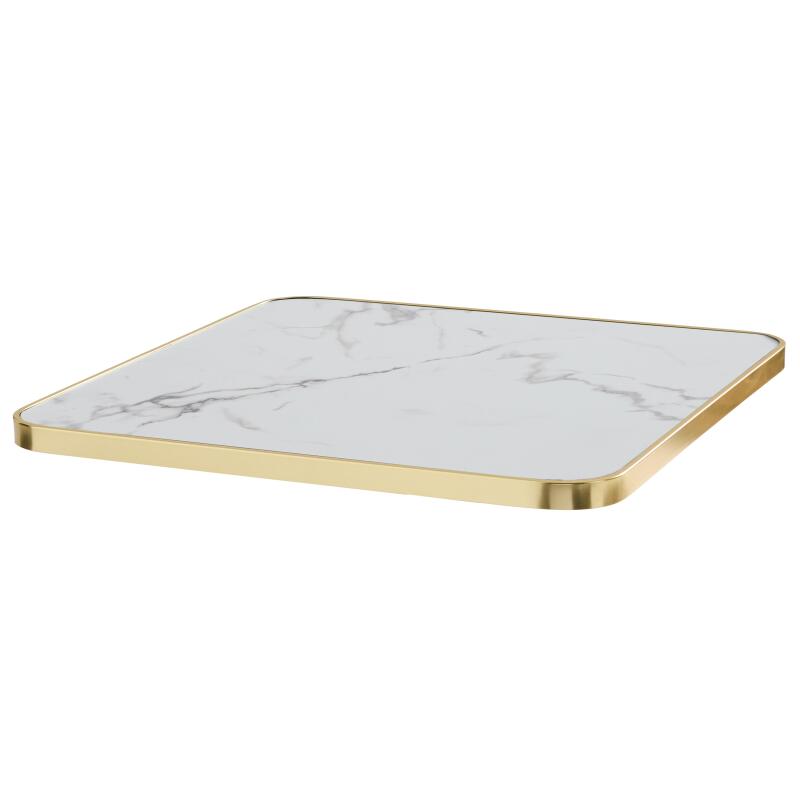 Kippbarer Esstisch 60 x 60 cm aus Sperrholz mit Laminatbelag und Aluminiumkanten