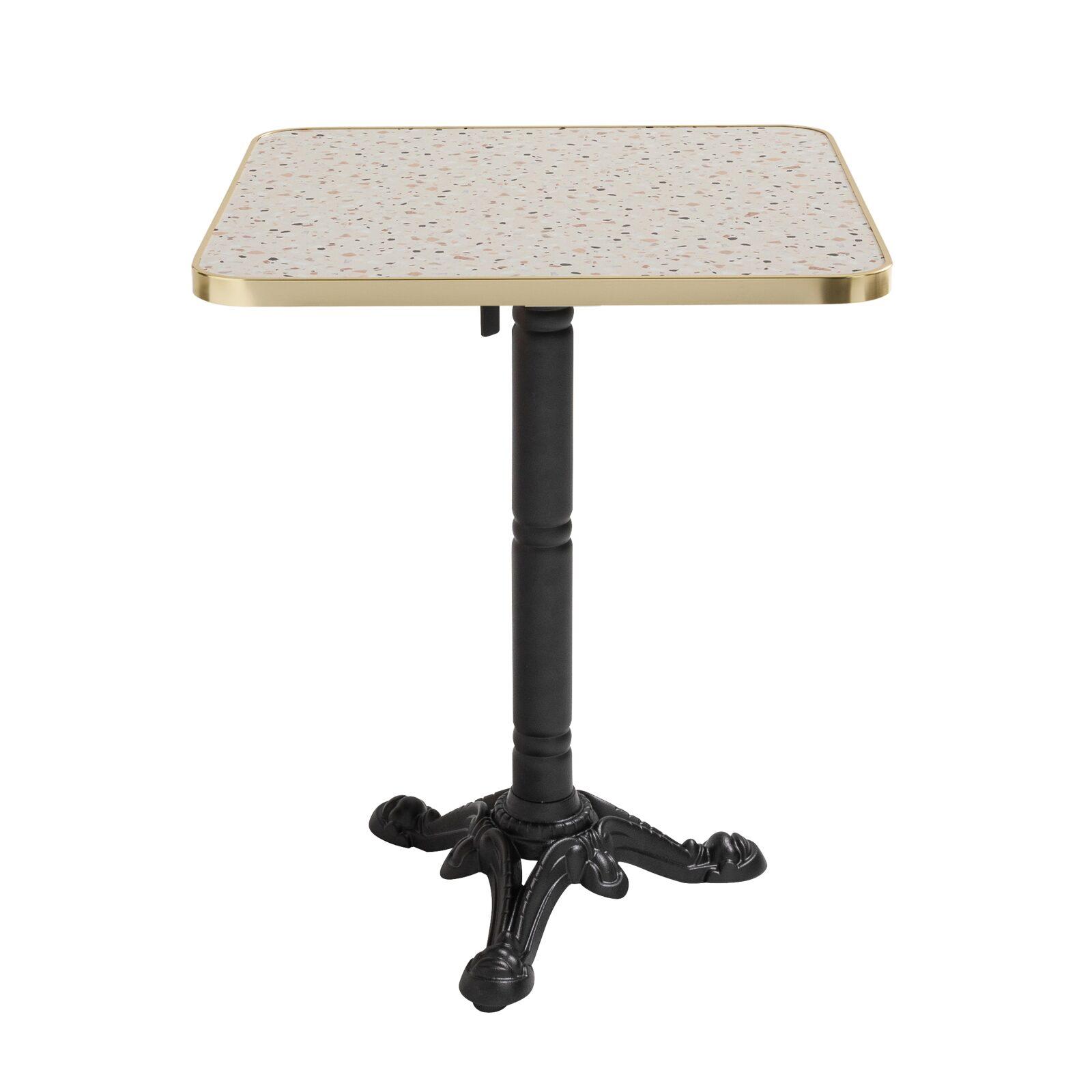 Kippbarer Esstisch 60 x 60 cm aus Sperrholz mit Laminatbelag und Aluminiumkanten