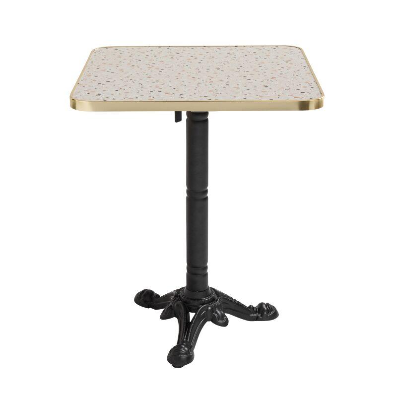 Kippbarer Esstisch 60 x 60 cm aus Sperrholz mit Laminatbelag und Aluminiumkanten