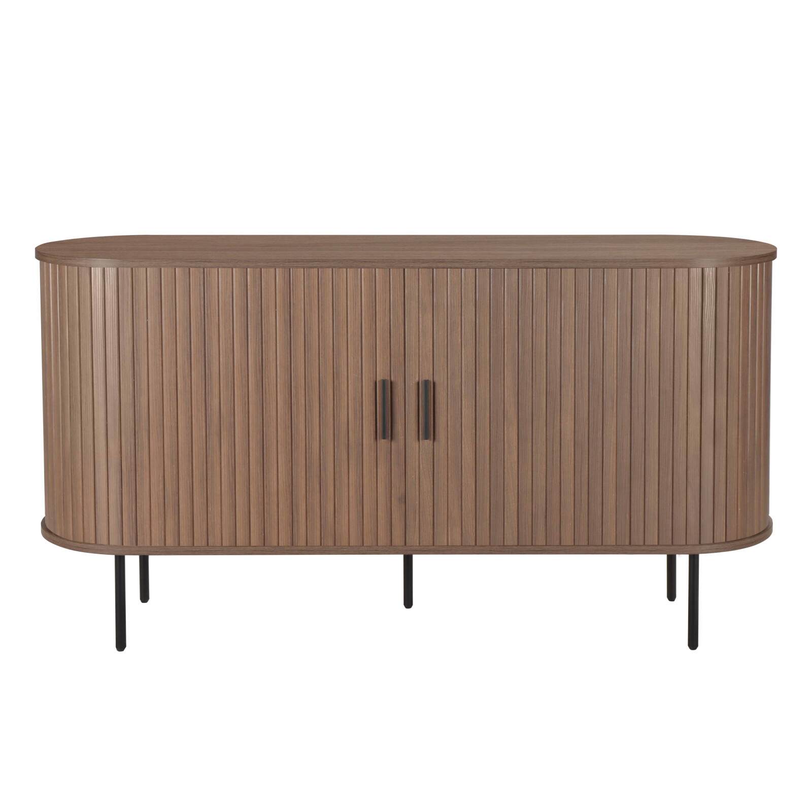 2-türiges Sideboard aus MDF mit Melamin- und Stahldekor, 140 cm