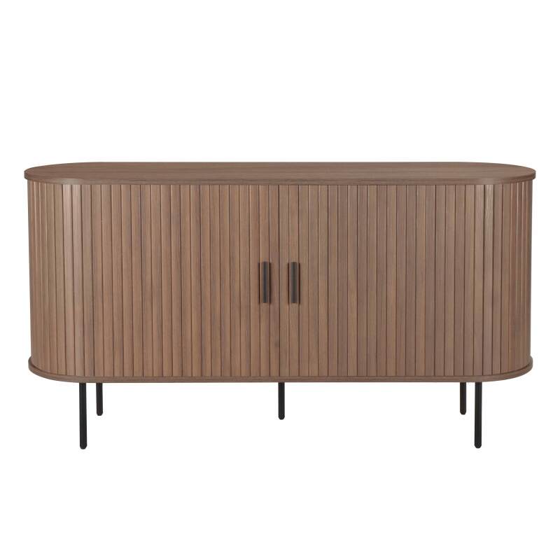 2-türiges Sideboard aus MDF mit Melamin- und Stahldekor, 140 cm (2/6)