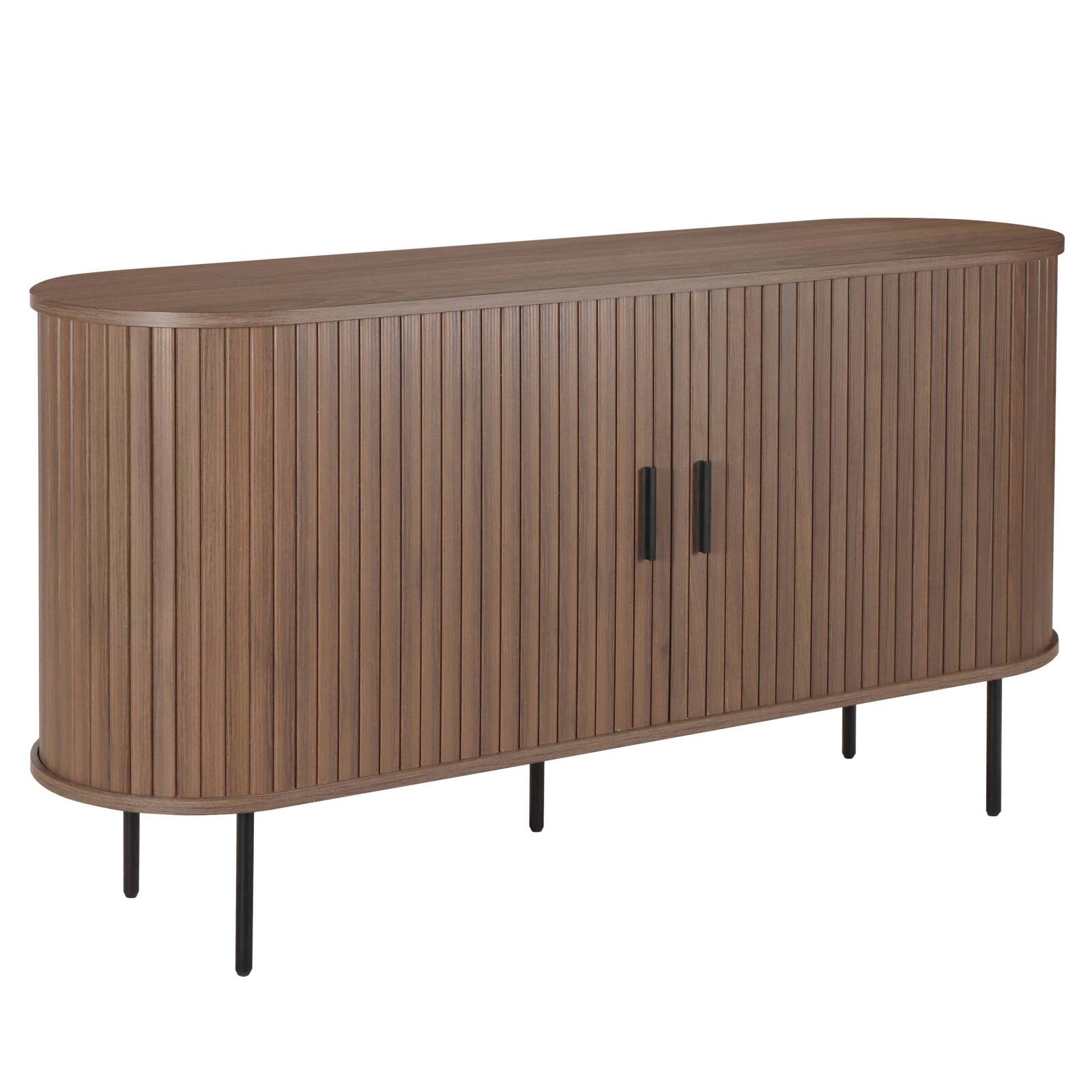 2-türiges Sideboard aus MDF mit Melamin- und Stahldekor, 140 cm
