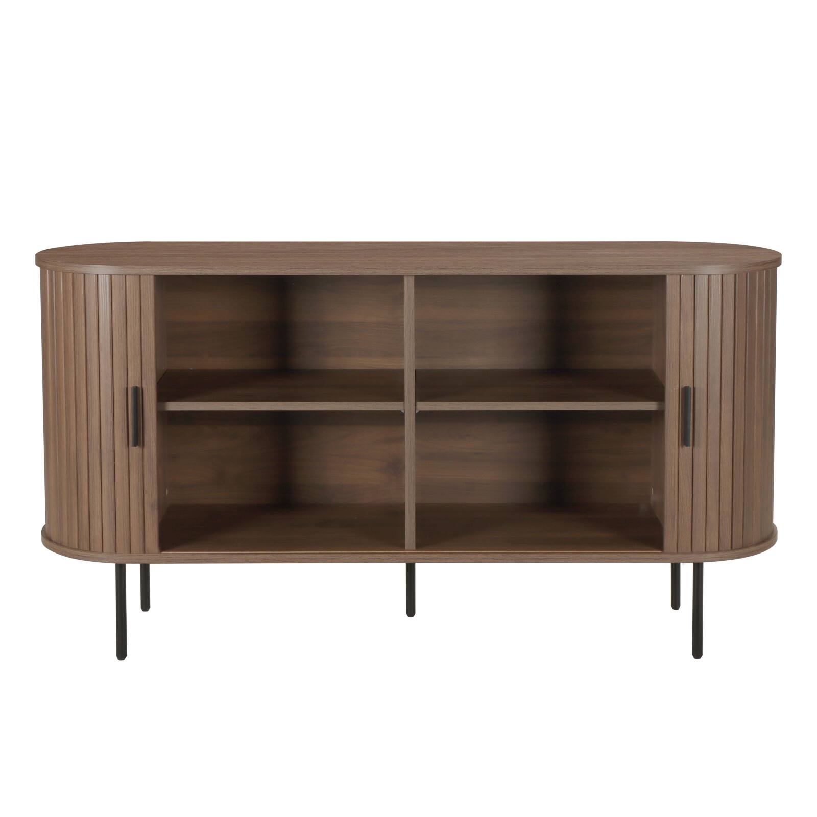 2-türiges Sideboard aus MDF mit Melamin- und Stahldekor, 140 cm
