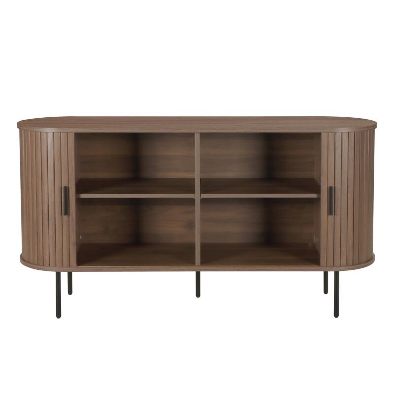 2-türiges Sideboard aus MDF mit Melamin- und Stahldekor, 140 cm (3/6)