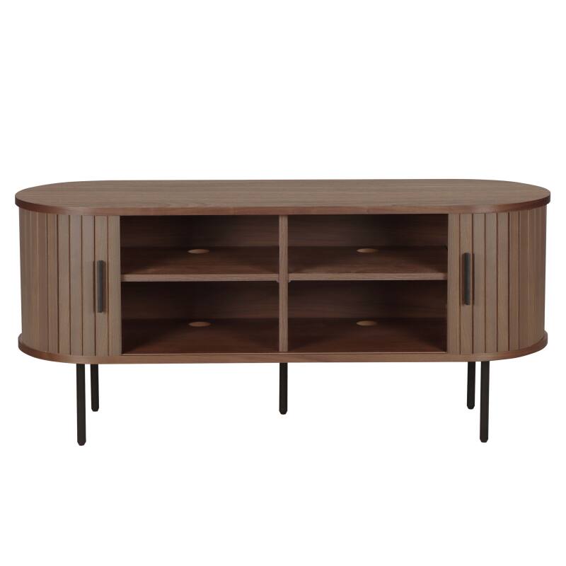 TV-Schrank aus MDF mit Melamin- und Stahldekor 120 cm (3/6)