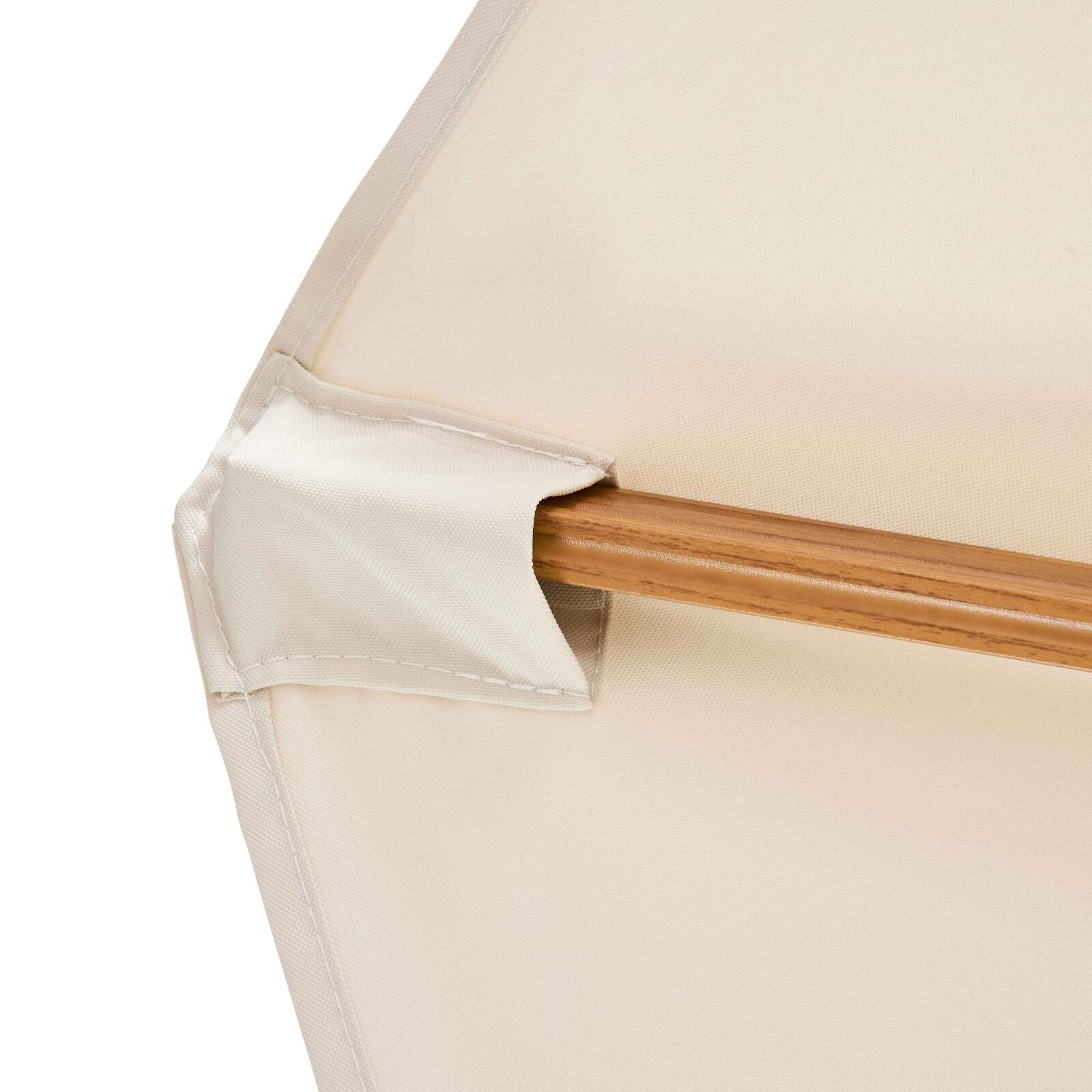 3-Kopf-Versatz-Ampelschirm (4,5 x 2,65 m) mit 360° drehbarem Stock in Holzoptik und Schutzhülle