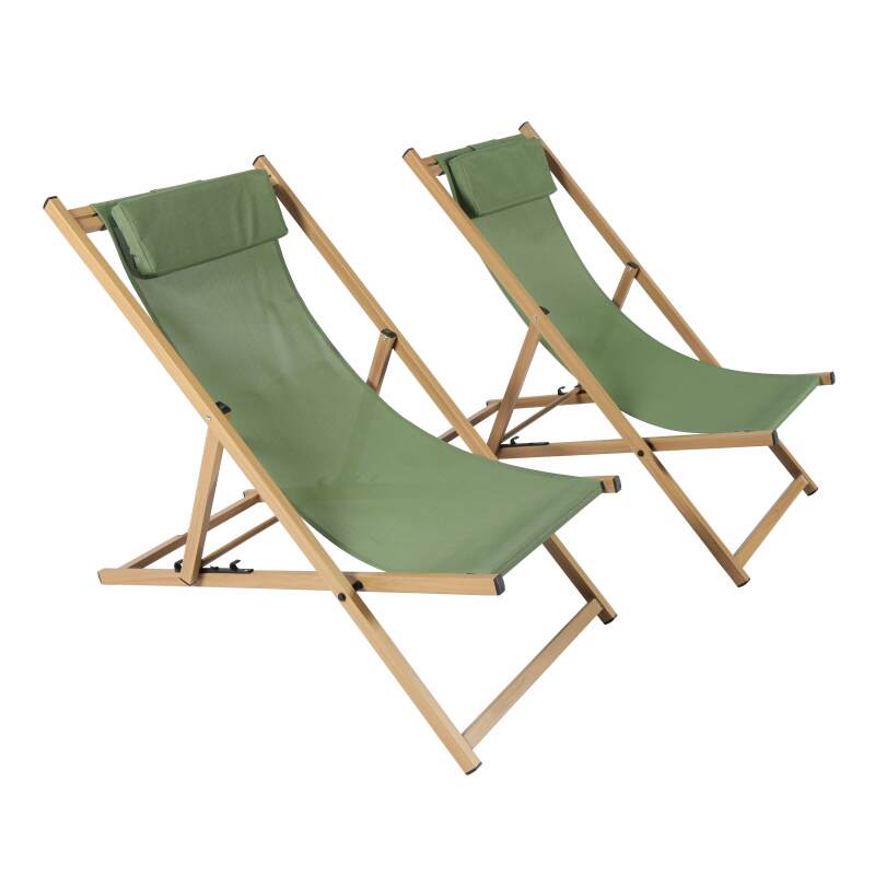 Set mit 2 Liegestühlen aus Aluminium, 4-fach neigbar