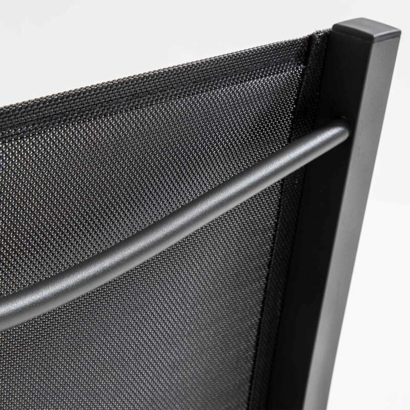 Rechteckiger Gartentisch 182 x 90 cm und 8 Stühle aus Aluminium mit Sicherheitsglasplatte (5/7)