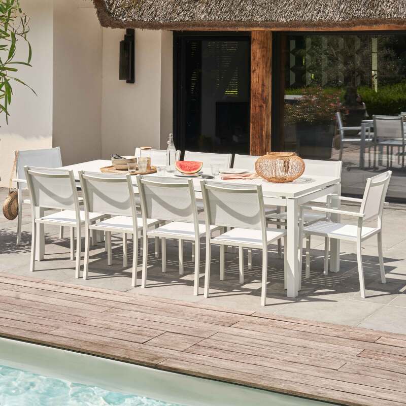 Gartenstuhl aus Aluminium und Textilene mit Armlehnen (5/6)