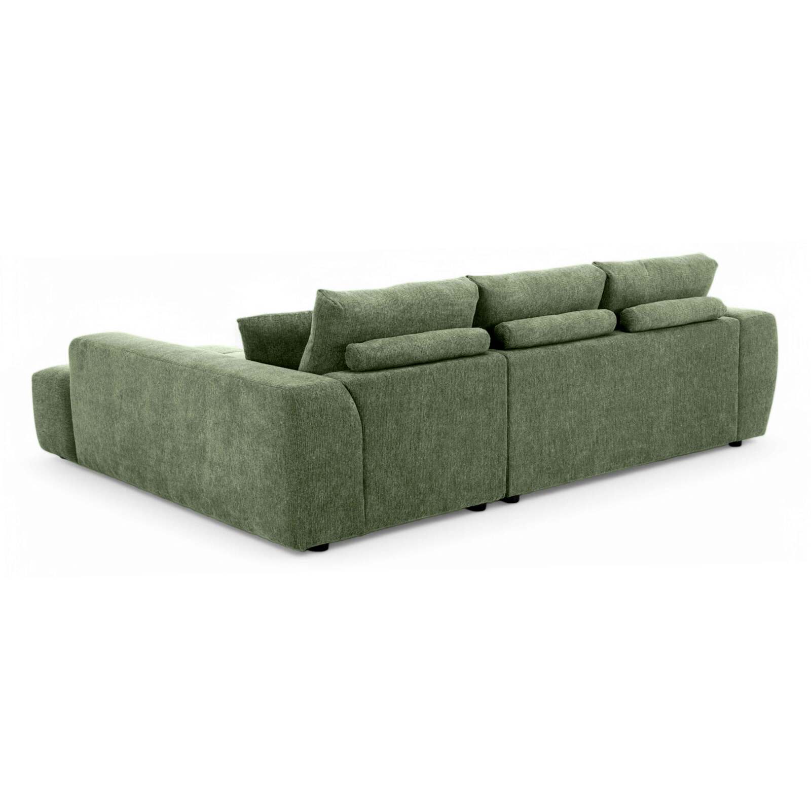 Ecksofa mit gerader Chaiselongue aus geripptem 3-Sitzer-Polyester