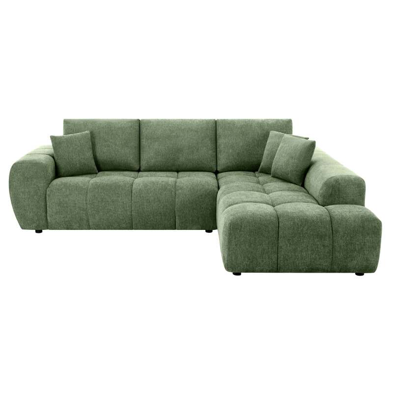 Ecksofa mit gerader Chaiselongue aus geripptem 3-Sitzer-Polyester (2/7)
