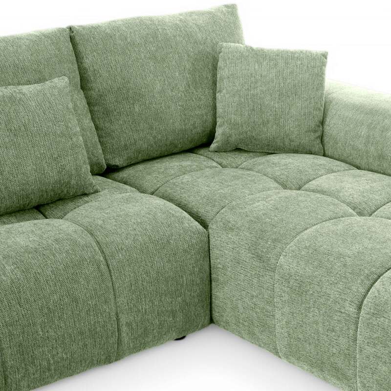 Ecksofa mit gerader Chaiselongue aus geripptem 3-Sitzer-Polyester (4/7)