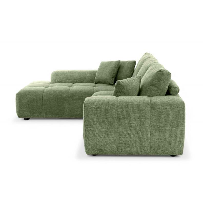 Ecksofa mit Chaiselongue links aus geripptem 3-Sitzer-Polyester (3/7)