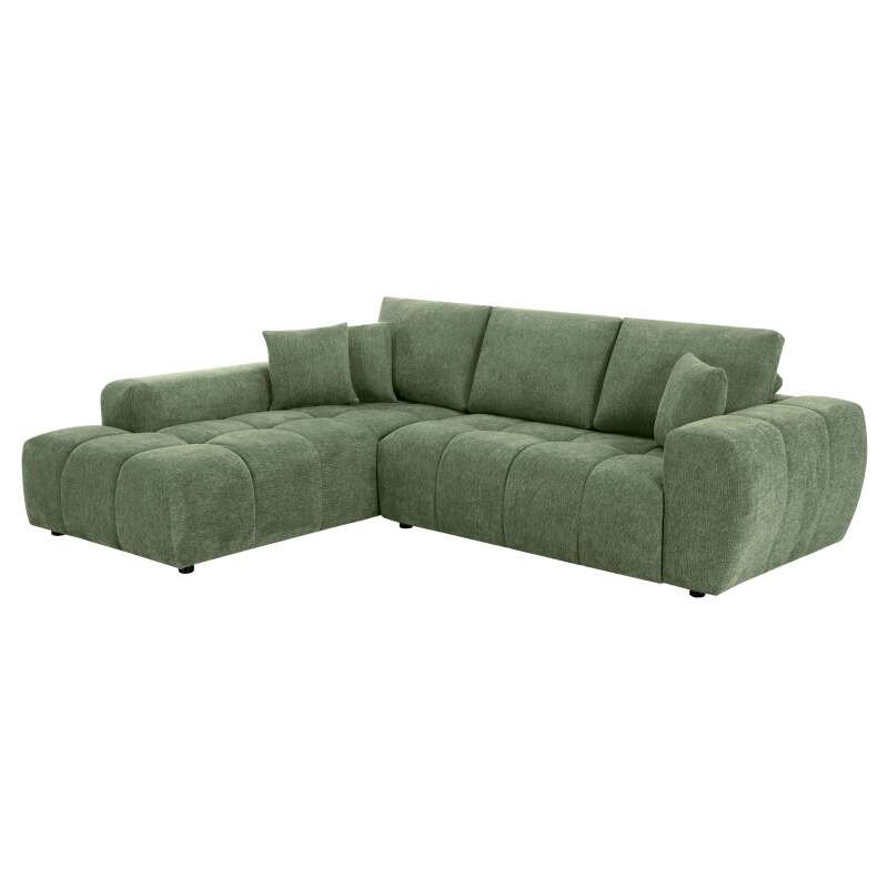 Ecksofa mit Chaiselongue links aus geripptem 3-Sitzer-Polyester