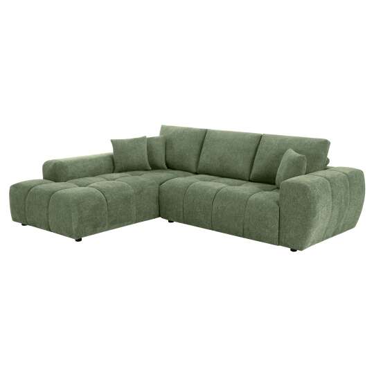 Ecksofa 3-Sitzer aus Stoff mit Chaiselongue links und Kissen | Oviala
