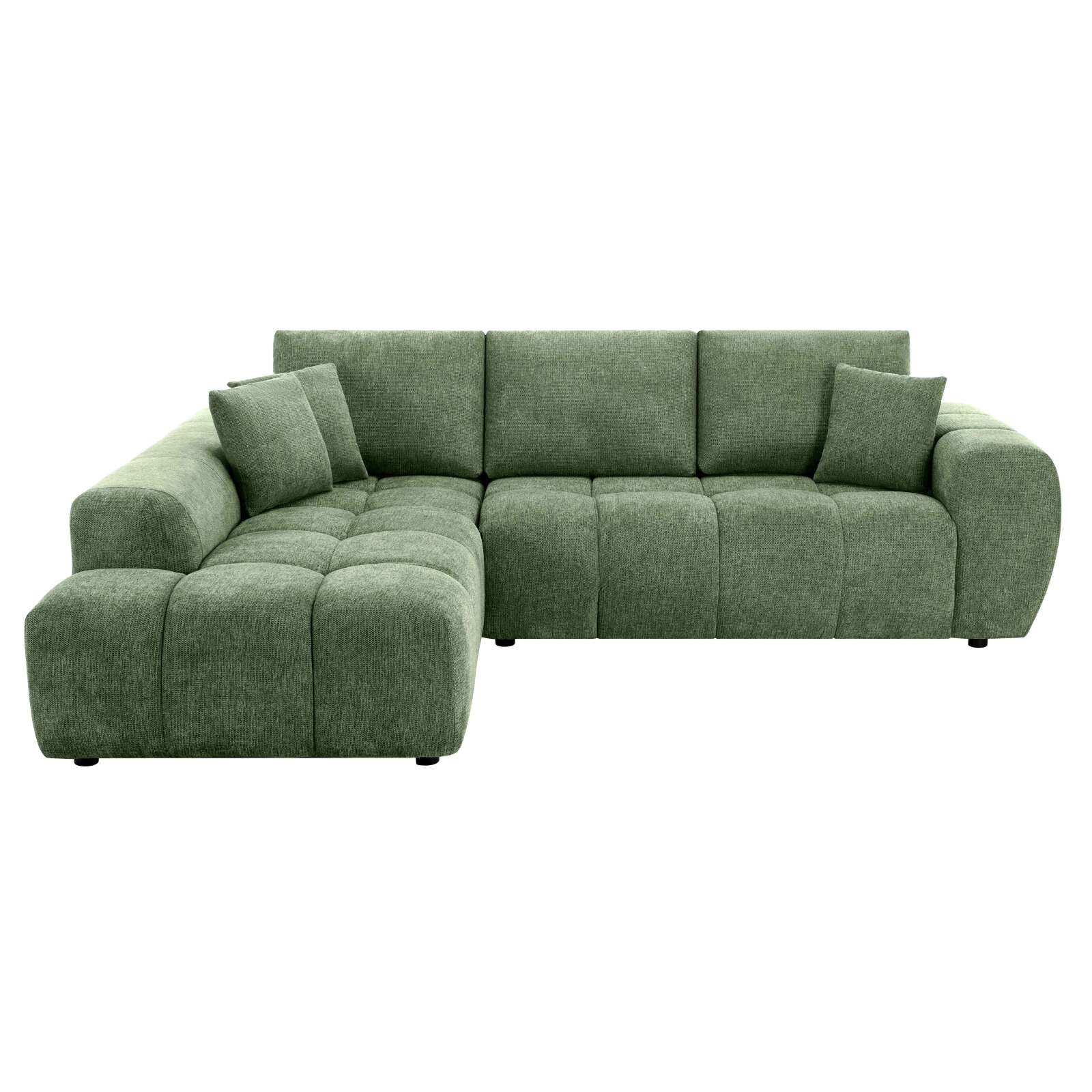 Ecksofa mit Chaiselongue links aus geripptem 3-Sitzer-Polyester