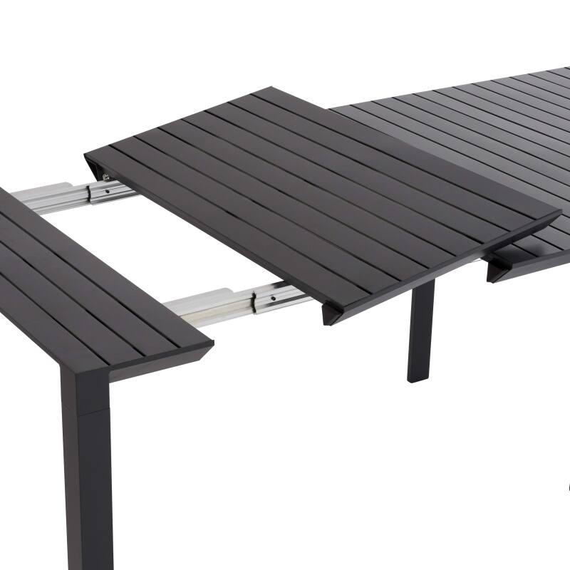 Rechteckiger ausziehbarer Gartentisch (52/260 cm) und 8 Aluminiumstühle
