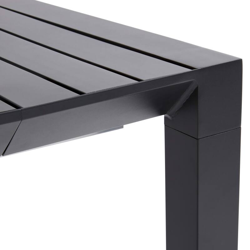 Rechteckiger ausziehbarer Gartentisch (52/260 cm) und 8 Aluminiumstühle