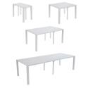 Rechteckiger ausziehbarer Gartentisch (52/260 cm) und 8 Aluminiumstühle