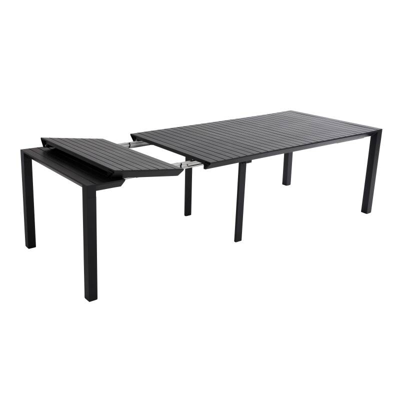 Rechteckiger ausziehbarer Gartentisch (52/260 x 100 x 74 cm) aus Aluminium