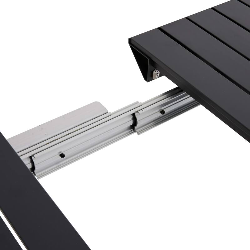 Rechteckiger ausziehbarer Gartentisch (52/260 x 100 x 74 cm) aus Aluminium