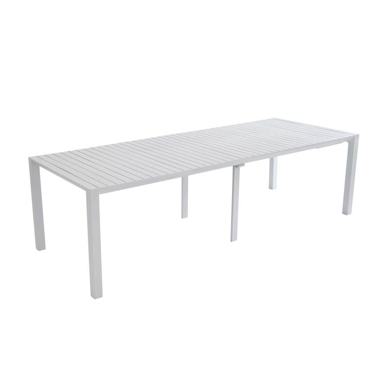 Rechteckiger ausziehbarer Gartentisch (52/260 x 100 x 74 cm) aus Aluminium
