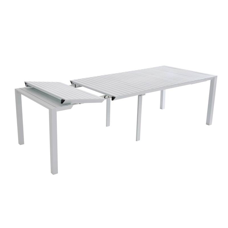 Rechteckiger ausziehbarer Gartentisch (52/260 x 100 x 74 cm) aus Aluminium