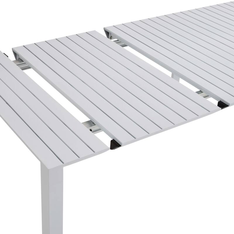 Rechteckiger ausziehbarer Gartentisch (52/260 x 100 x 74 cm) aus Aluminium