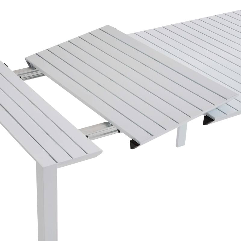 Rechteckiger ausziehbarer Gartentisch (52/260 x 100 x 74 cm) aus Aluminium